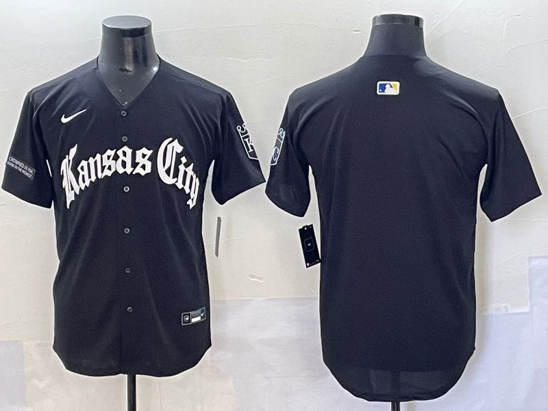 Men 2025 Kansas City Royals Blank Black Five generations Joint Name Nike MLB Jersey style 2